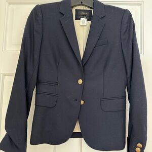 J. Crew Navy Jacket/Blazer with Gold Crest Button
